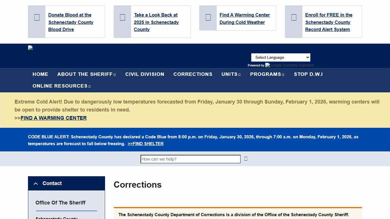 Corrections Schenectady County